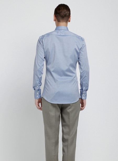 淡钢蓝标准领衬衫